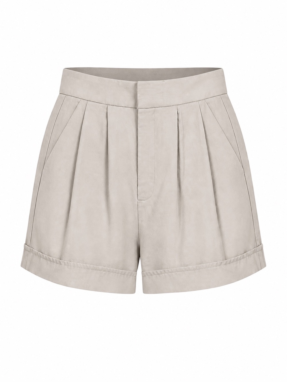 Nonchalant Label Pleated Tailored Shorts Beige Size XS